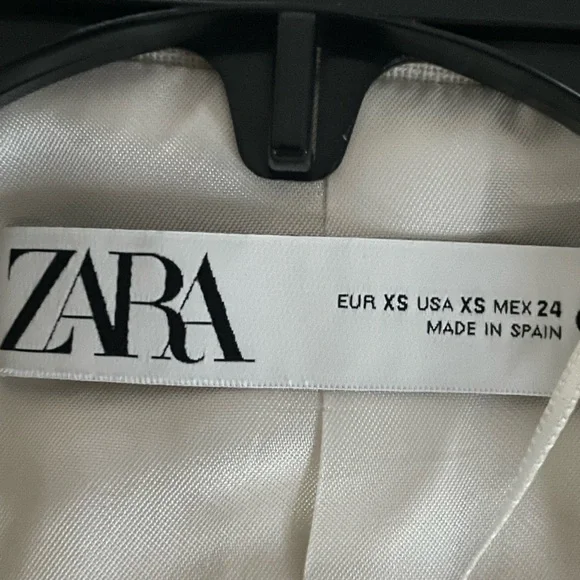 XS ZARA Ivory White Double Breasted Blazer Fully Lined - Picture 3 of 9